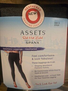 Assets By Spanx Seamless Heathered Gray Slimming Leggings Size Small